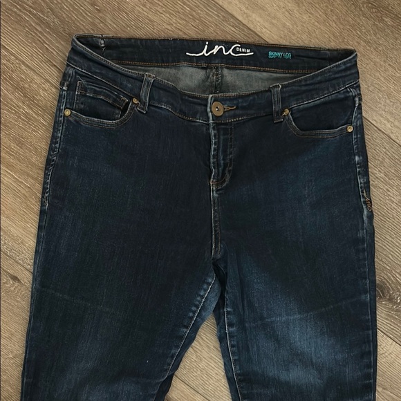 INC International Concepts Blue Skinny Curvy Fit Jeans 10L Tall - Picture 2 of 10